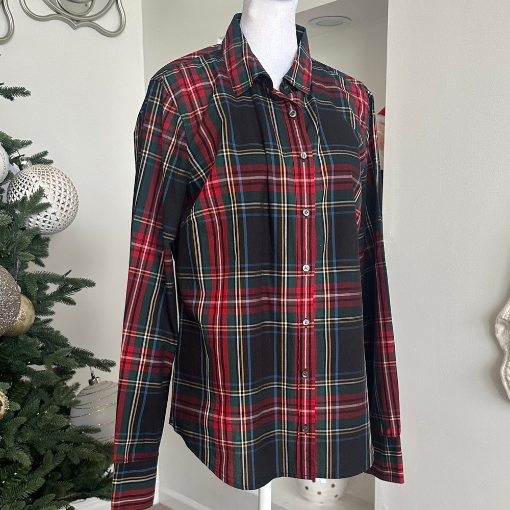J. Crew Women's Plaid Button Down Shirt - Red, Black, and Blue - Picture 2 of 5